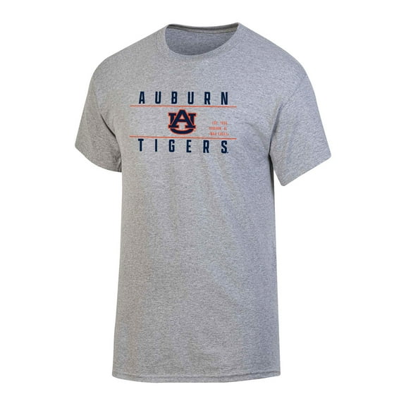 NCAA Men's Auburn Tigers Gray Bar Logo Crewneck Tee