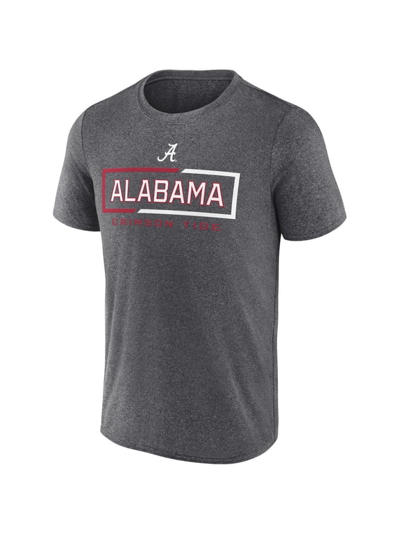 NCAA Alabama Crimson Tide Men's Synthetic Charcoal Heather Short Sleeve T-Shirt