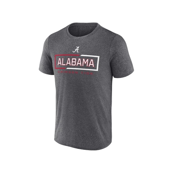 NCAA Alabama Crimson Tide Men's Synthetic Charcoal Heather Short Sleeve T-Shirt