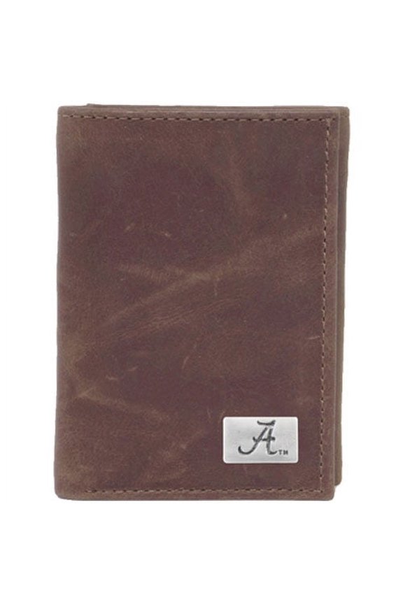 Alabama Crimson Tide Leather Trifold Wallet with Concho