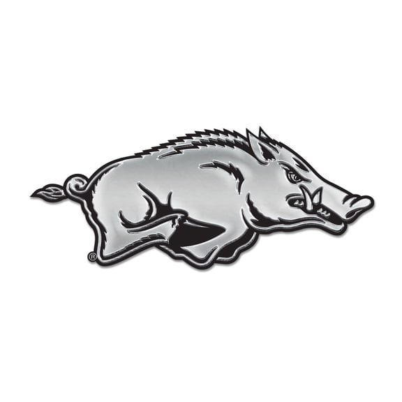 NCAA Arkansas Prime Metal Chrome Free Form Auto Emblem