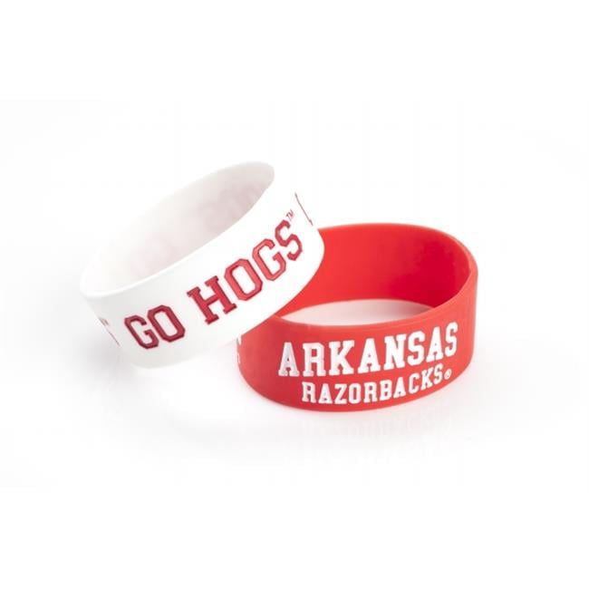 NCAA Arkansas Razorbacks Silicone/Rubber Bracelet Wide Pack Of 2 ...