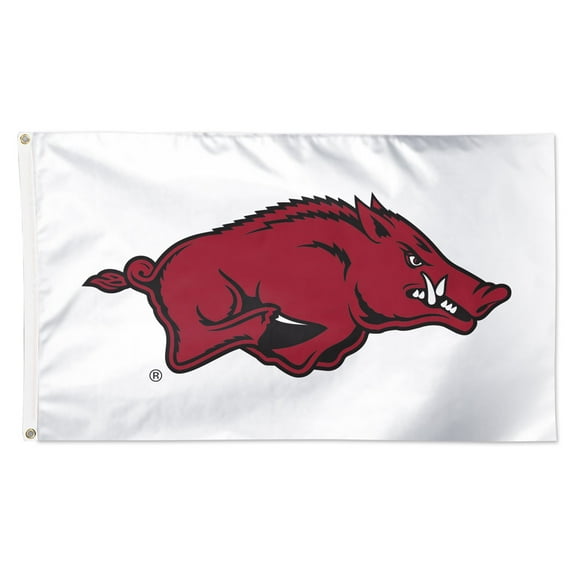 NCAA Arkansas White 3' x 5' Deluxe Flag