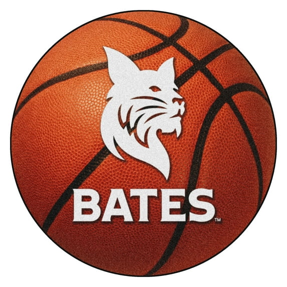 NCAA Bates College Bobcats Basketball Shaped Mat Area Rug