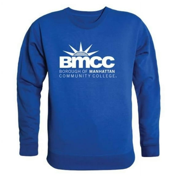 NCAA Borough of Manhattan Community College Panthers College Crewneck Sweater, Royal - Large