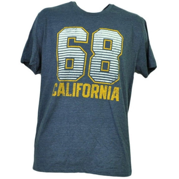 NCAA California Golden Bears Felt 68 Tshirt Tee Short Sleeve Mens Navy Blue LG