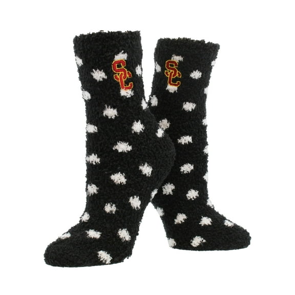 NCAA College Fuzzy Socks For Women & Men, Warm and Cozy Socks Womens Licensed Sock (USC Trojans, Medium)