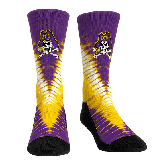 NCAA ECU Pirates - V Shape Tie Dye Rock 'Em Socks (L-XL)