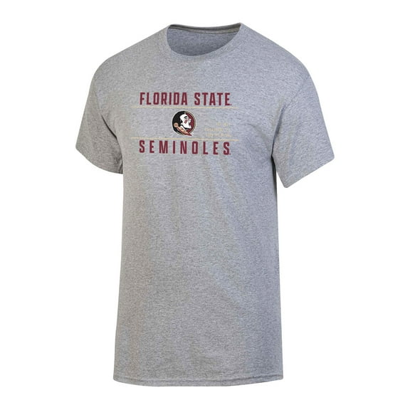 NCAA Men's Florida State Seminoles Gray Bar Logo Crewneck Tee