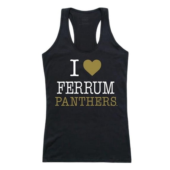 NCAA Ferrum College Panthers Women Love Tank Top, Black - Large