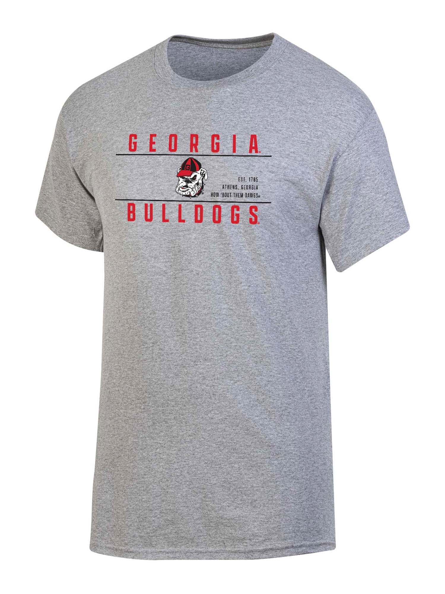 NCAA Men's Georgia Bulldogs Gray Bar Logo Crewneck Tee