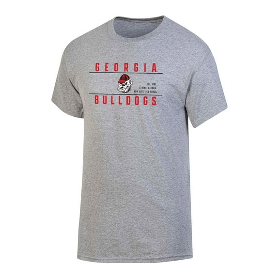NCAA Men's Georgia Bulldogs Gray Bar Logo Crewneck Tee