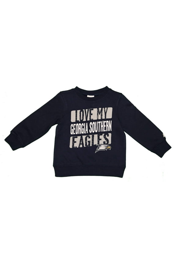 NCAA GSU Georgia Southern University Love My Eagles Toddlers' Crew Neck Fleece (Georgia Southern Eagles, 3T)