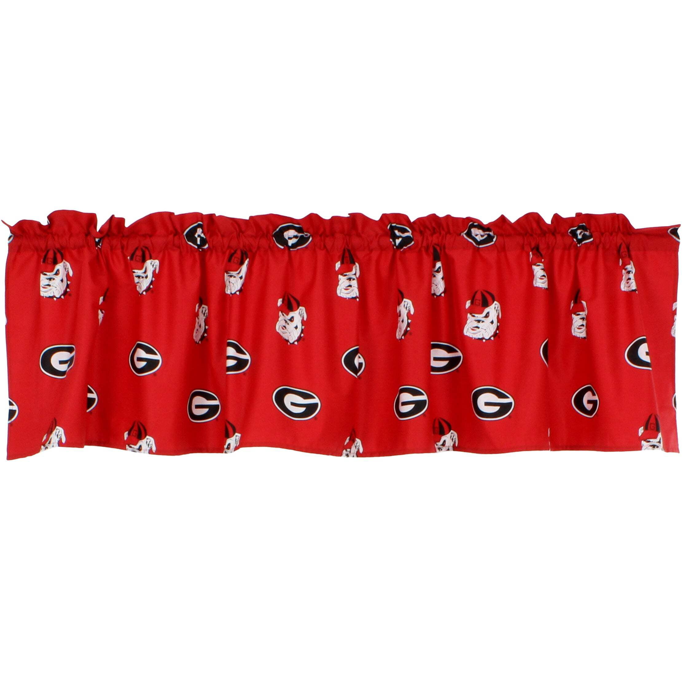 Georgia Bulldogs 100% Cotton, 84" x 15" Curtain Valance, 1 Panel
