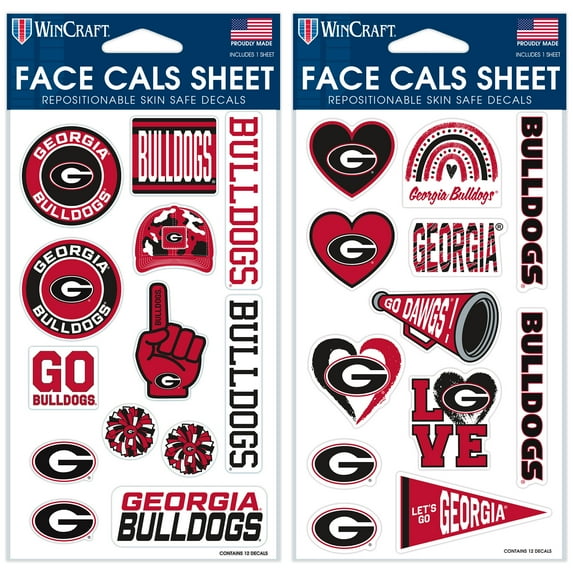 NCAA Georgia Bulldogs Team 4" x 7" Face Cal Assortment Pack