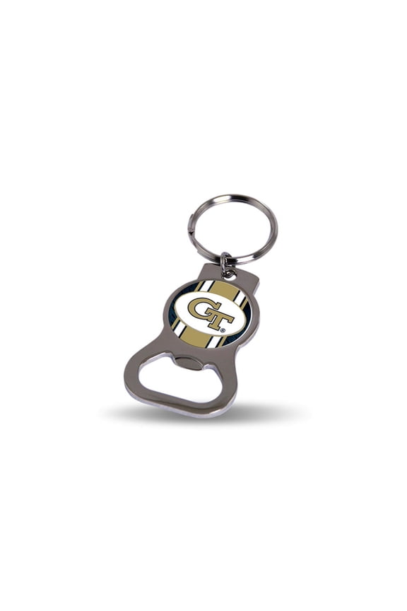 NCAA Georgia Tech Silver-tone Bottle Opener Key Ring by Rico Industries QGC6399