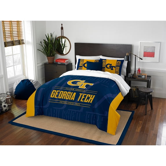 Georgia Tech Yellowjackets NCAA Full Comforter Set (Modern Take Series) (86" x 86")