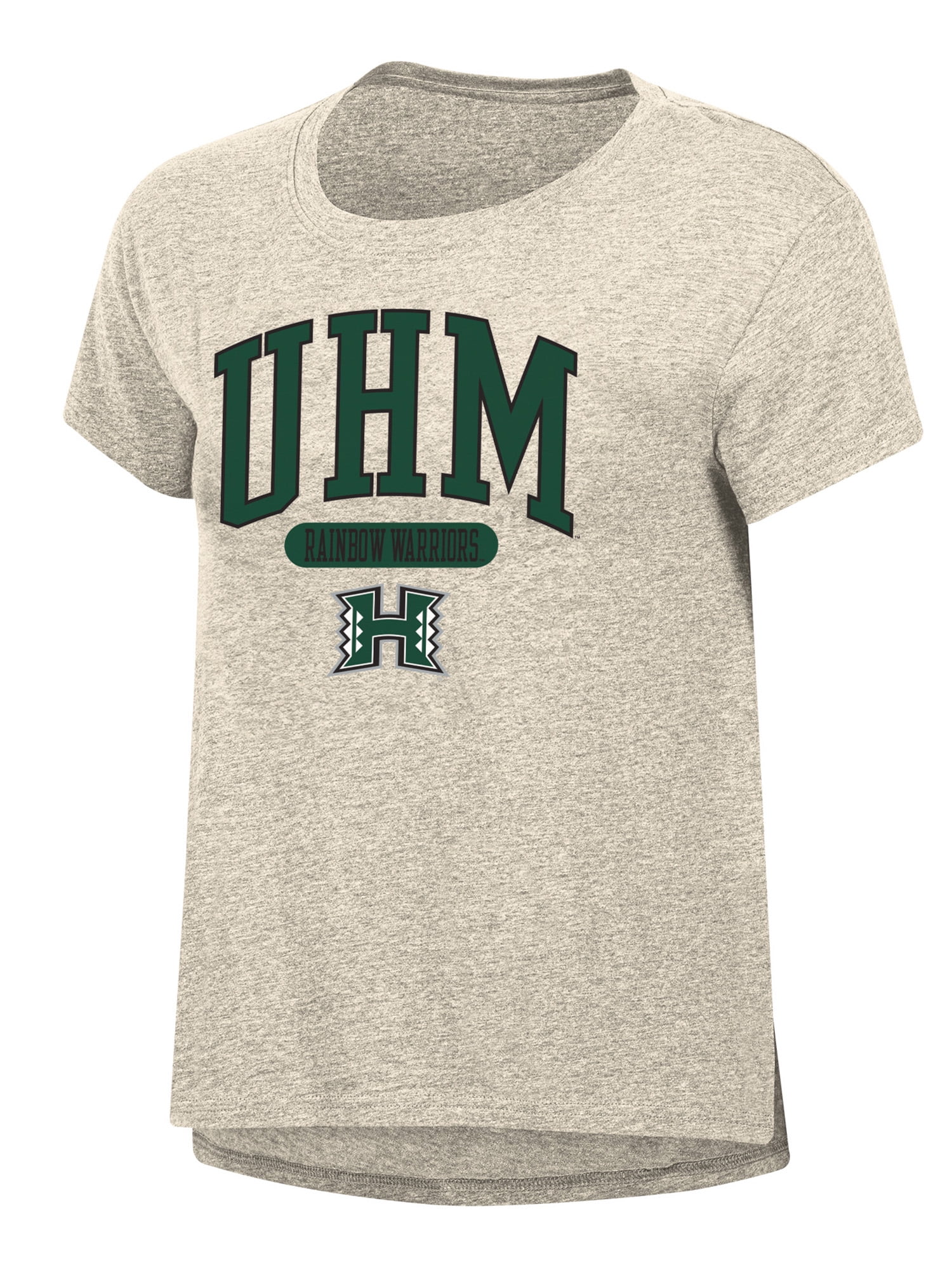 NCAA HAWAII WARRIORS Womens Grey Color Cotton SS TEE Stretched Arch Open Hem