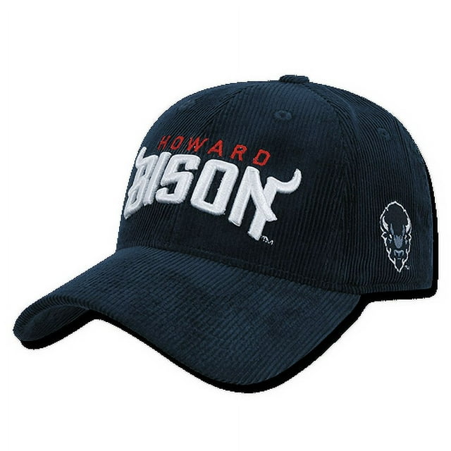 NCAA Howard University Bison Structured Corduroy Baseball Caps Hats Navy