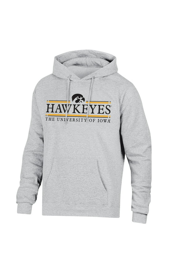 NCAA Men’s Ash Heather Team Bar Logo Fleece Hoodie Sweatshirt
