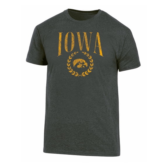 NCAA Men's Iowa Hawkeyes Triblend Laurel Logo Tee