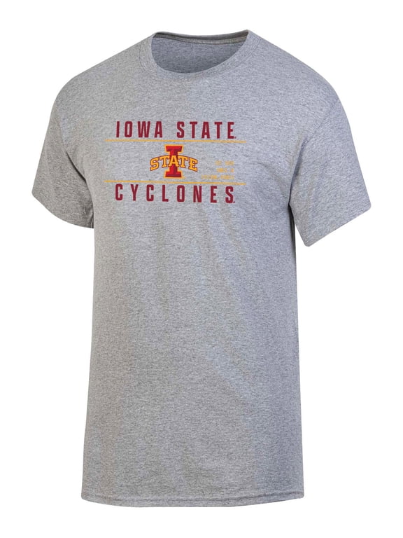 NCAA Men's Iowa State Cyclones Gray Bar Logo Crewneck Tee