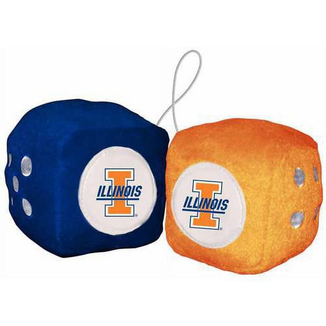 NCAA Illinois Football Team Fuzzy Dice