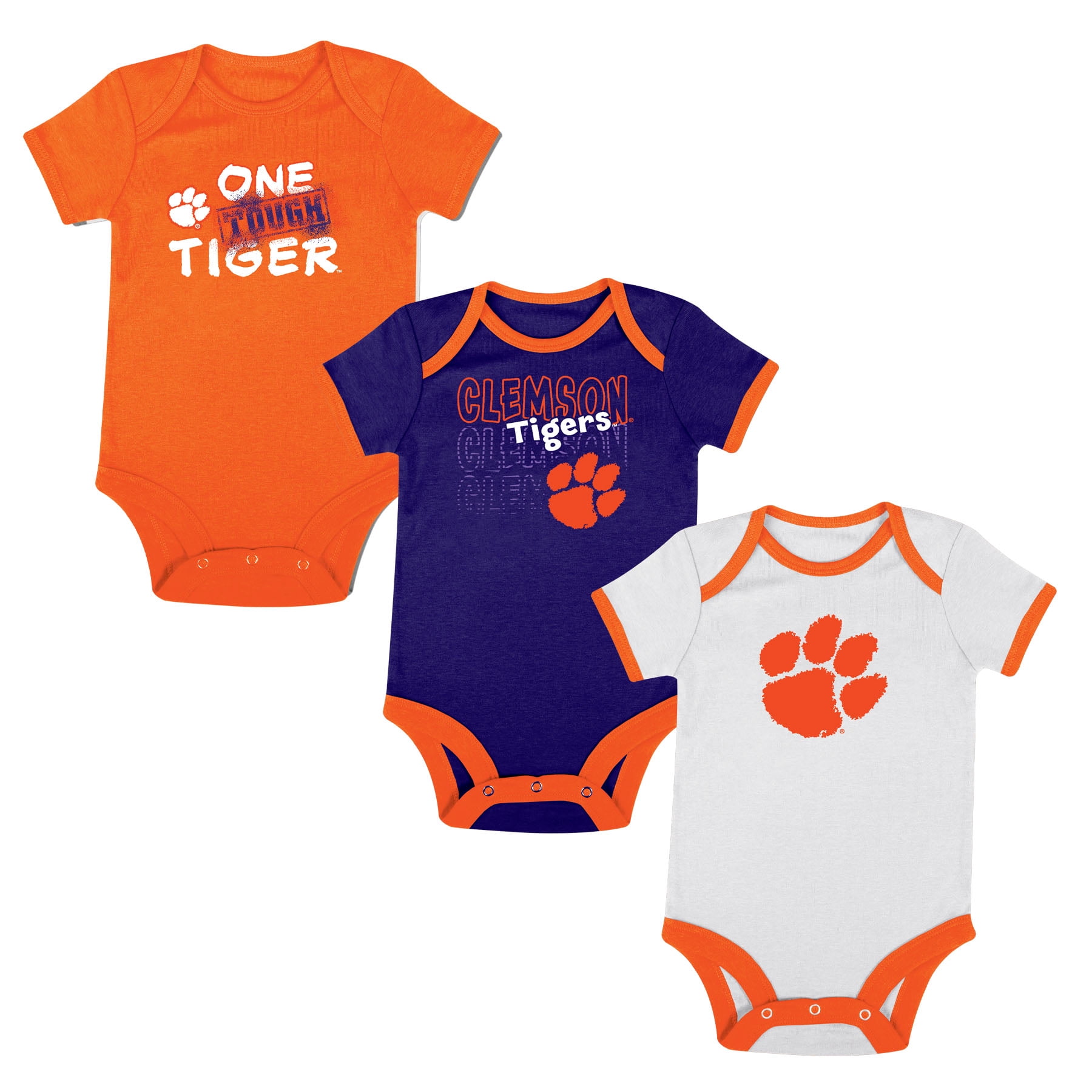 NCAA Clemson Tigers Infant & Toddler Onesies, 3-Pack