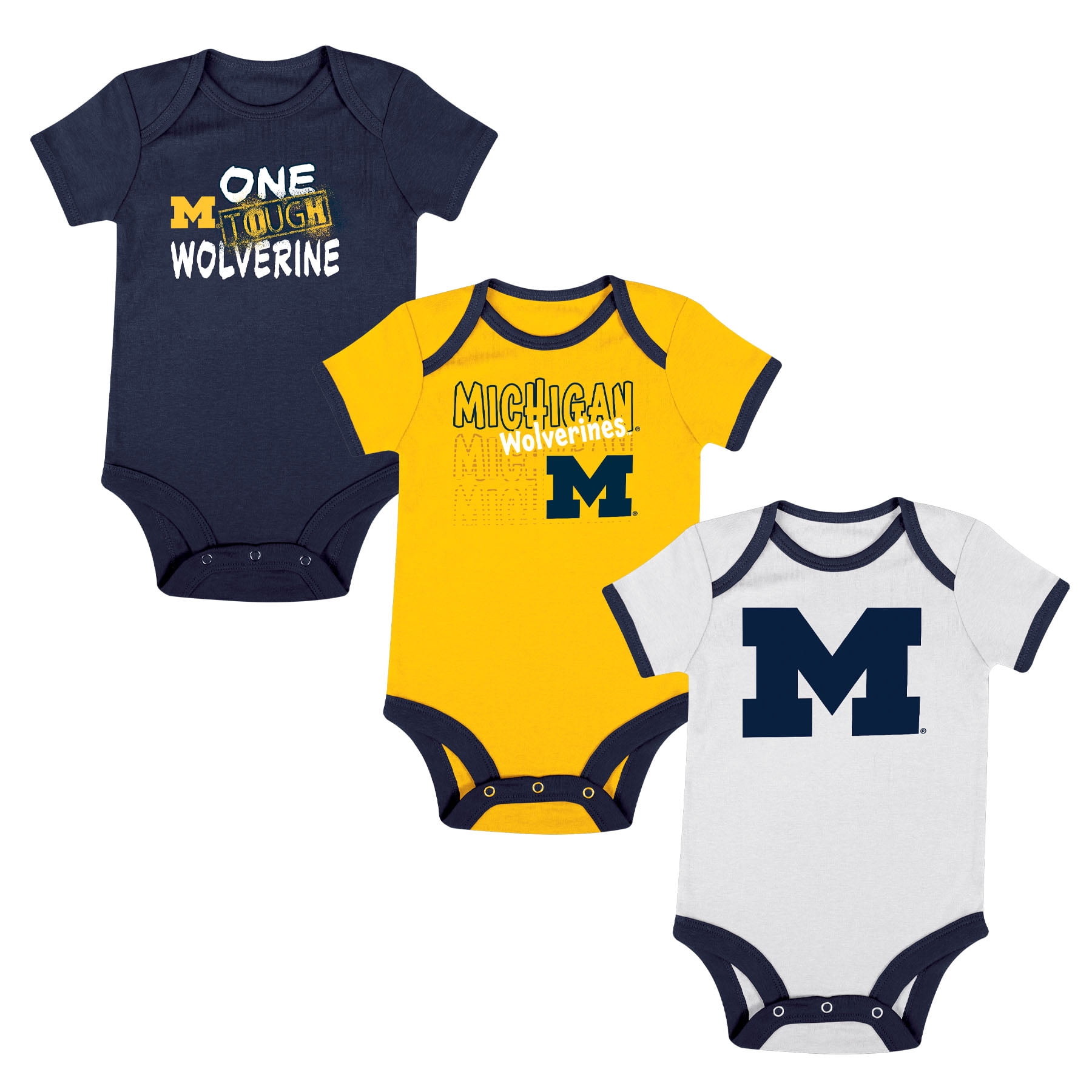 NCAA Michigan Wolverines Infant & Toddler Onesies, 3-Pack