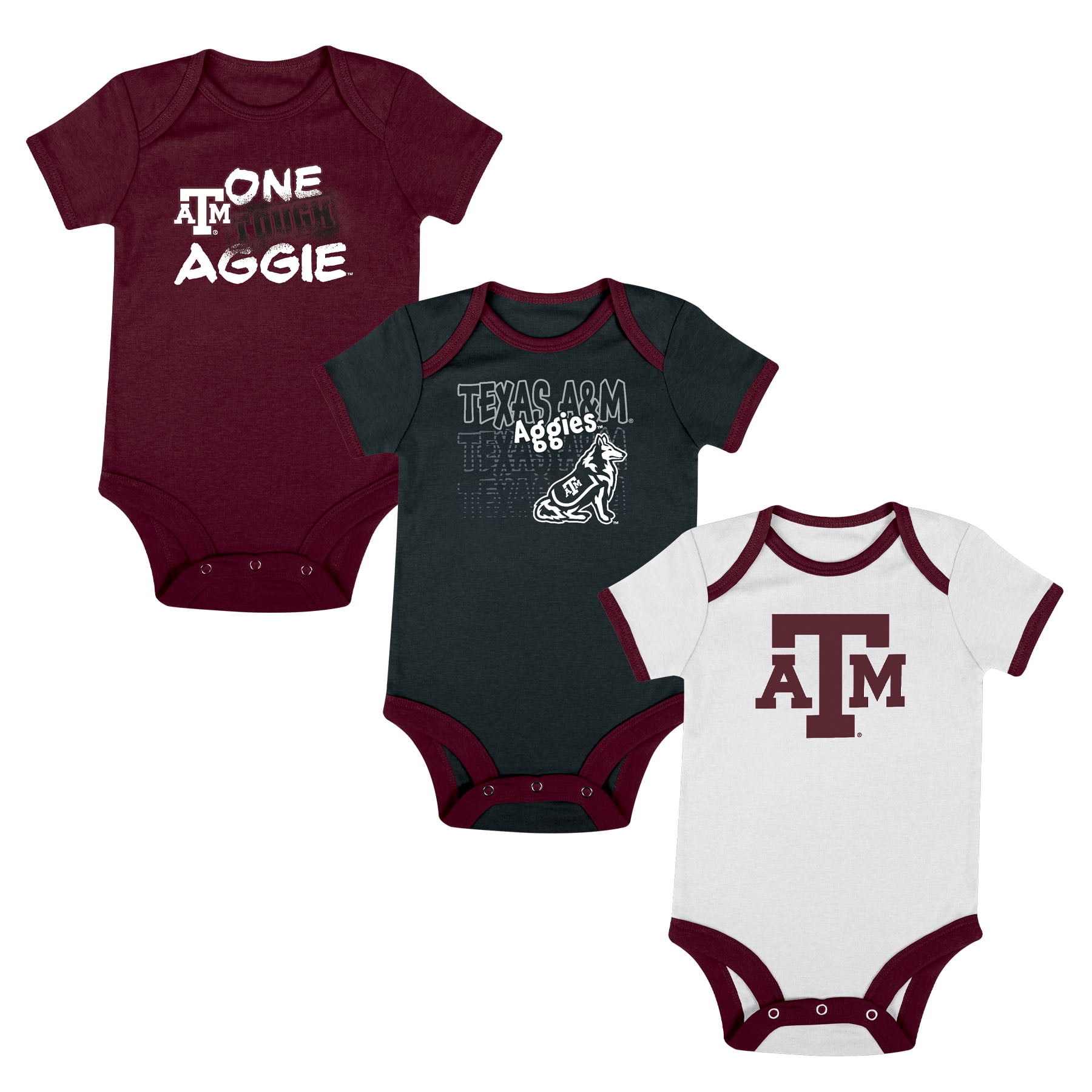 NCAA Texas A&M Aggies Infant & Toddler Onesies, 3-Pack