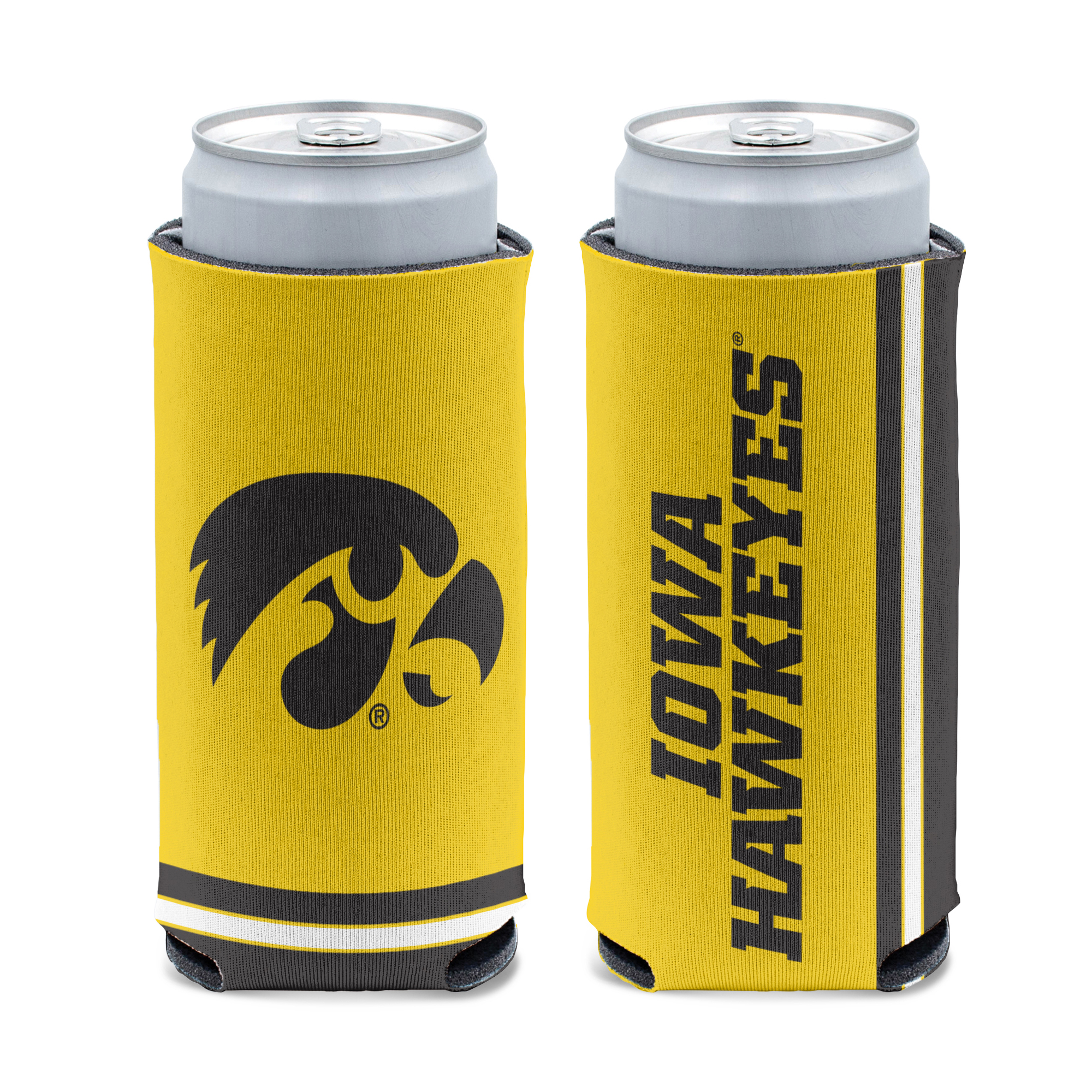 NCAA Iowa Hawkeyes Prime 12oz Slim Can Cooler, Collapsible