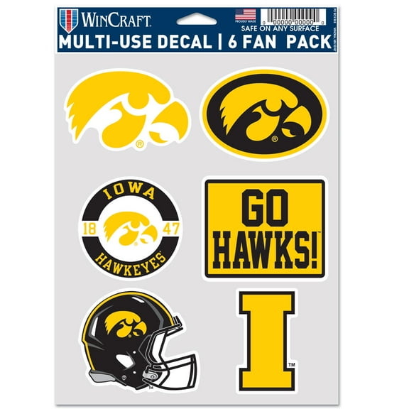 NCAA Iowa Hawkeyes Prime 5" x 7.75" Six Fan Decal