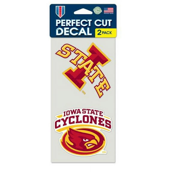 NCAA Iowa State University Perfect Cut Decal (Set of 2), 4 in. x 4 in.