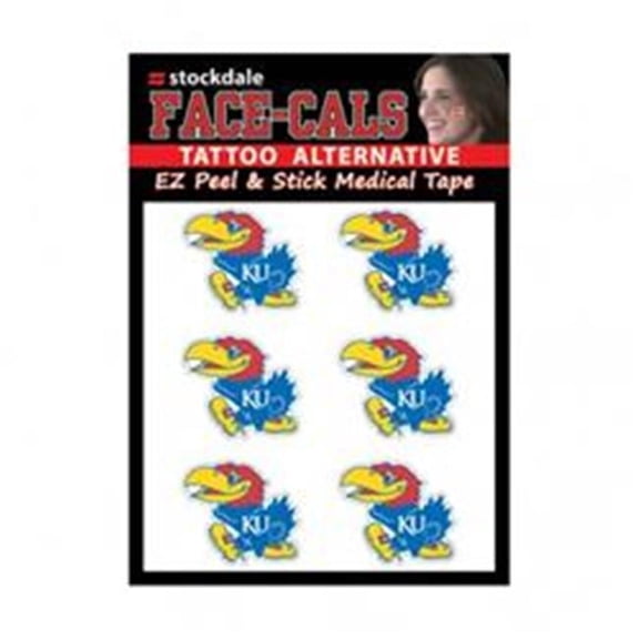 NCAA Kansas Jayhawks Tattoo Face Cals