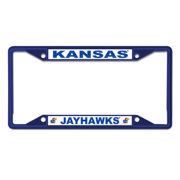 NCAA Kansas Jayhawks Team Colored Small Over Small License Plate Frame