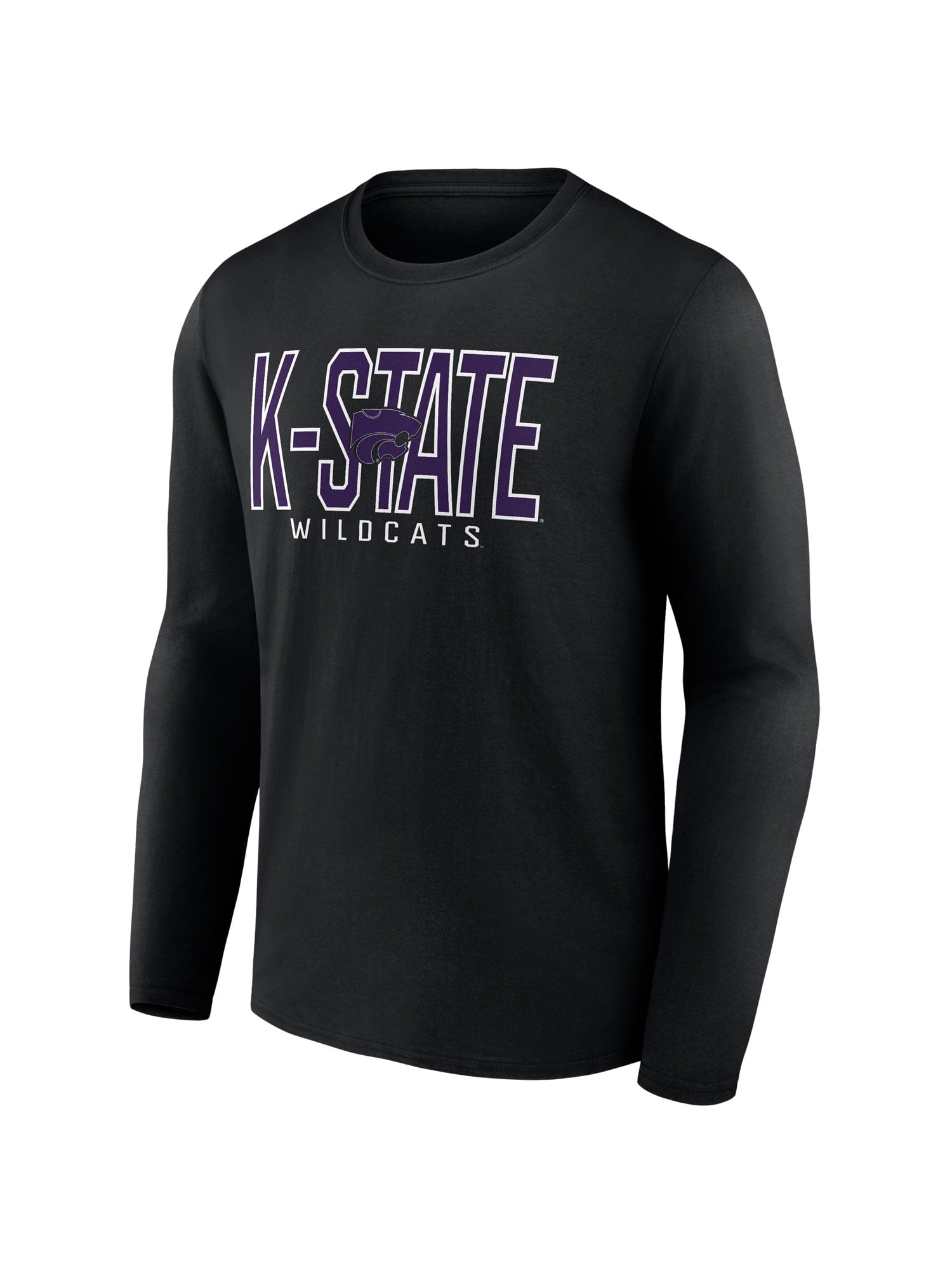 NCAA Kansas State Wildcats Men's Cotton Black Long Sleeve T-Shirt