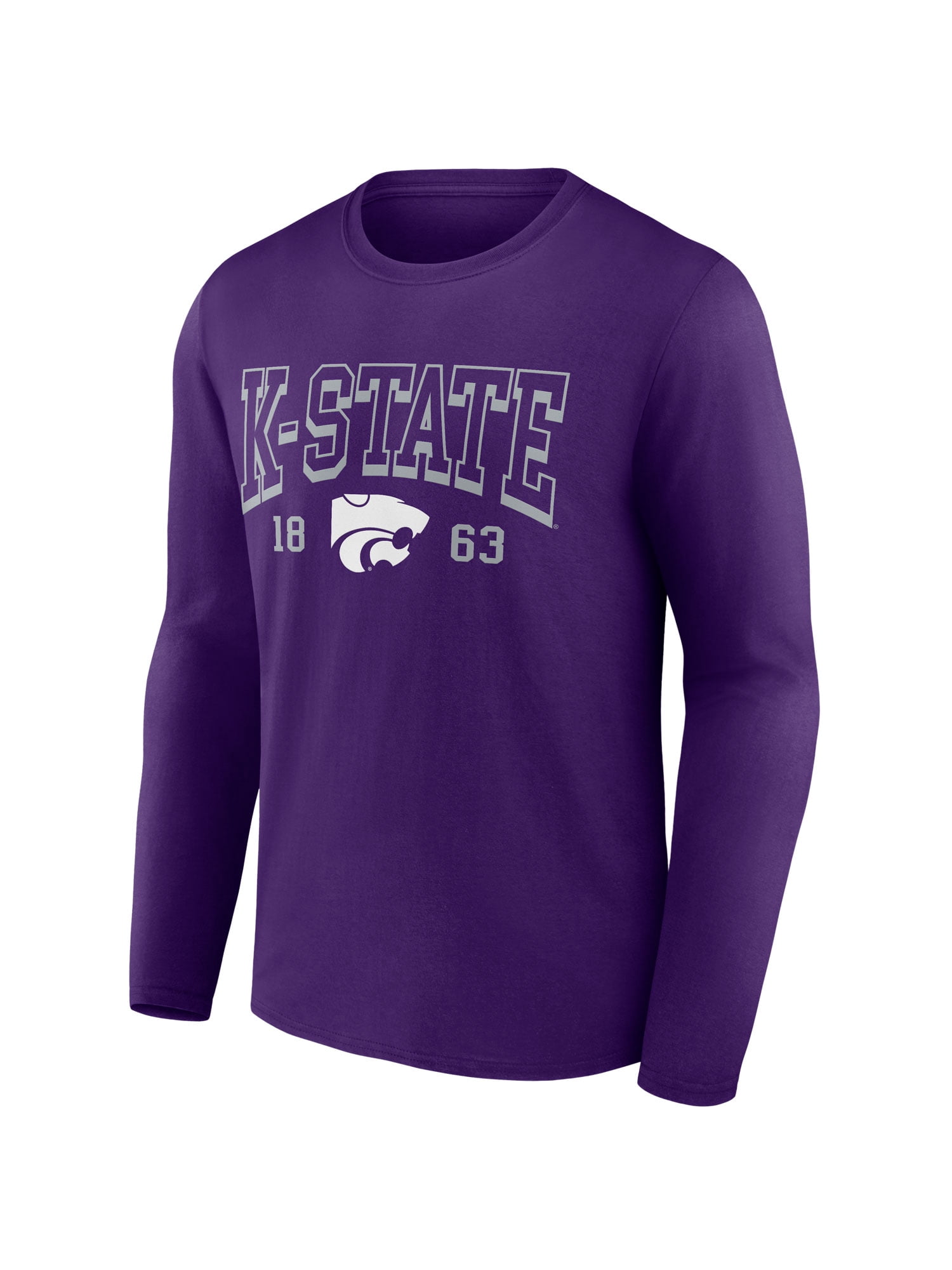 NCAA Kansas State Wildcats Men's Cotton Purple Long Sleeve T-Shirt