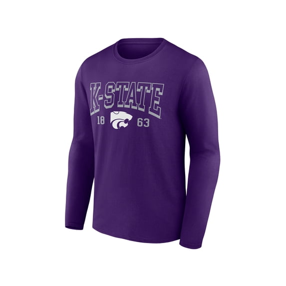 NCAA Kansas State Wildcats Men's Cotton Purple Long Sleeve T-Shirt