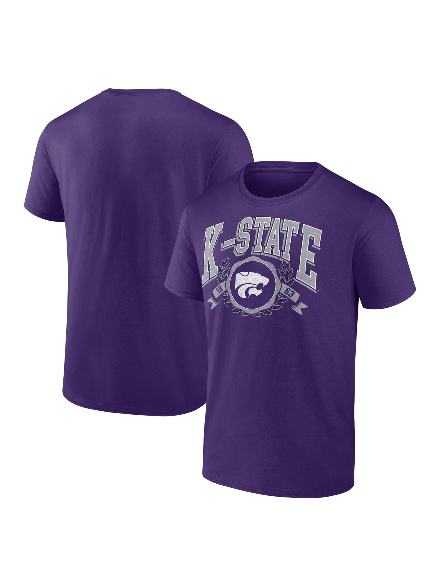 NCAA Kansas State Wildcats Men's Cotton Purple Short Sleeve T-Shirt