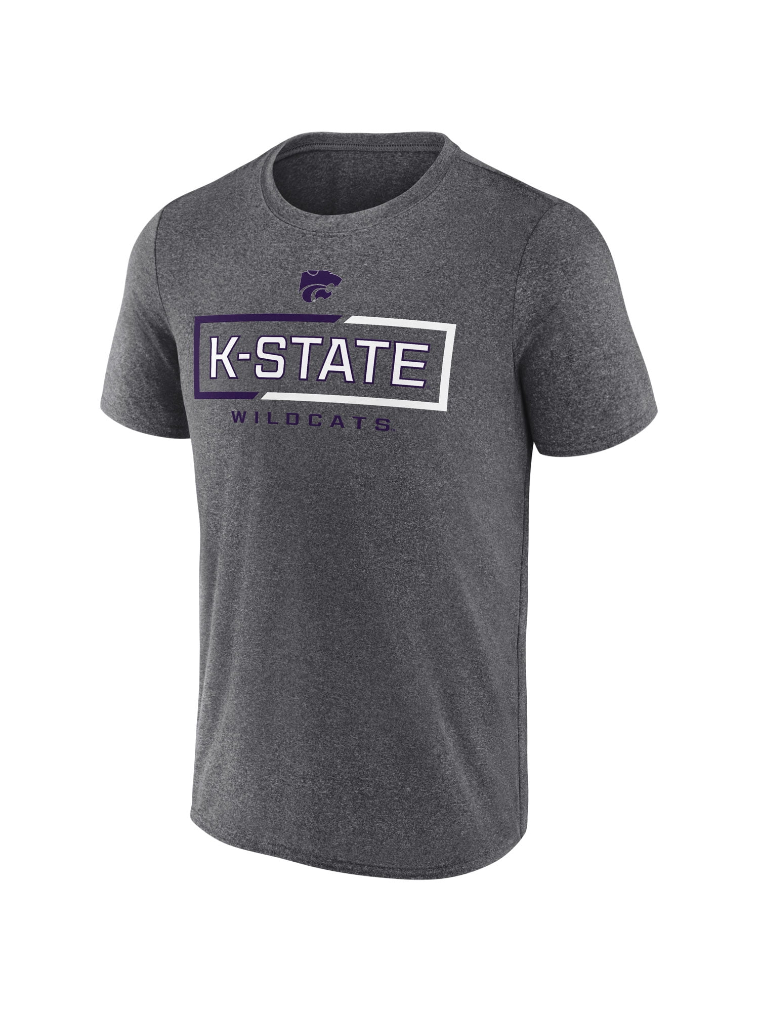 NCAA Kansas State Wildcats Men's Synthetic Charcoal Heather Short Sleeve T-Shirt