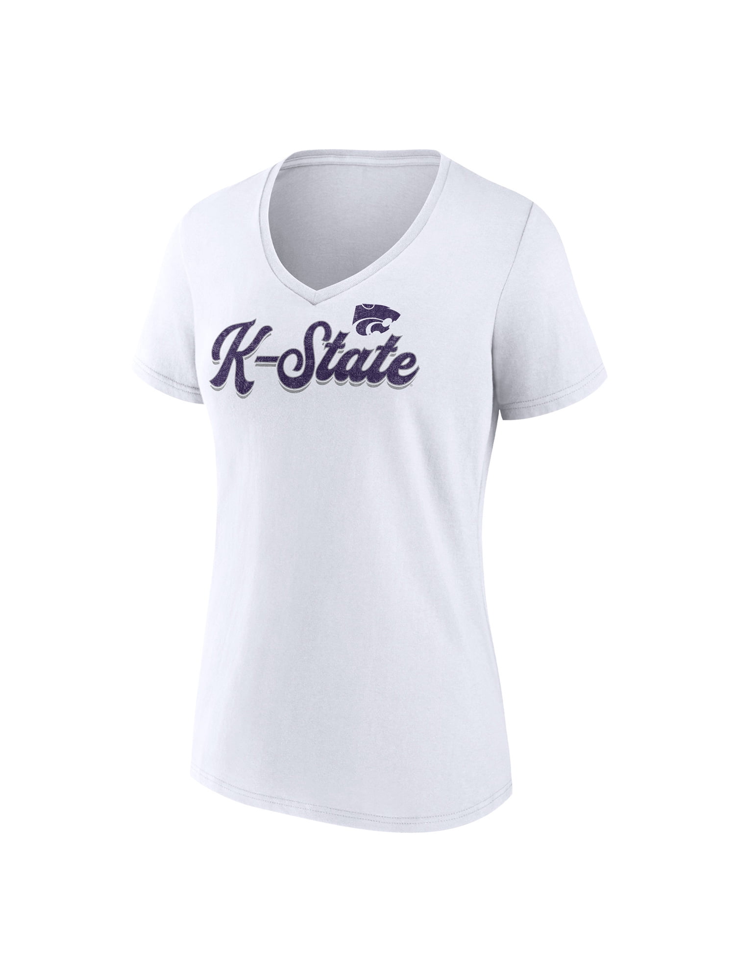 NCAA Kansas State Wildcats Women's Cotton White Short Sleeve T-Shirt