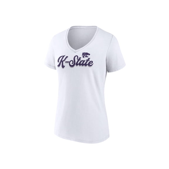 NCAA Kansas State Wildcats Women's Cotton White Short Sleeve T-Shirt