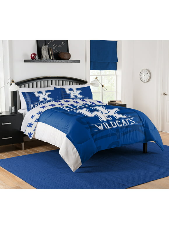 NCAA Kentucky Wildcats Comforter Set, Full/Queen, Team Colors, 100% Polyester, 3 Piece Set