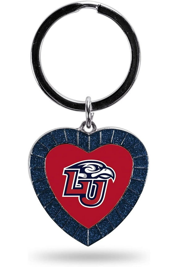 NCAA Liberty Flames NCAA Rhinestone Heart Colored Keychain, Navy, 3-inches in length