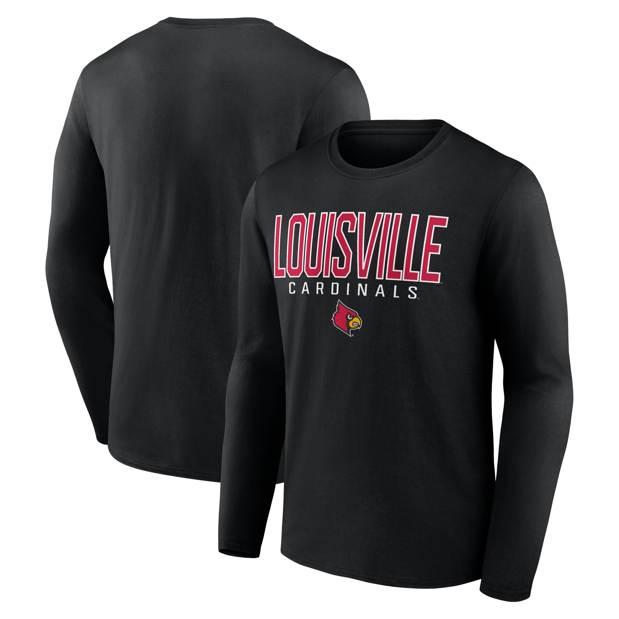 NCAA Louisville Cardinals Men's Cotton Black Long Sleeve T-Shirt