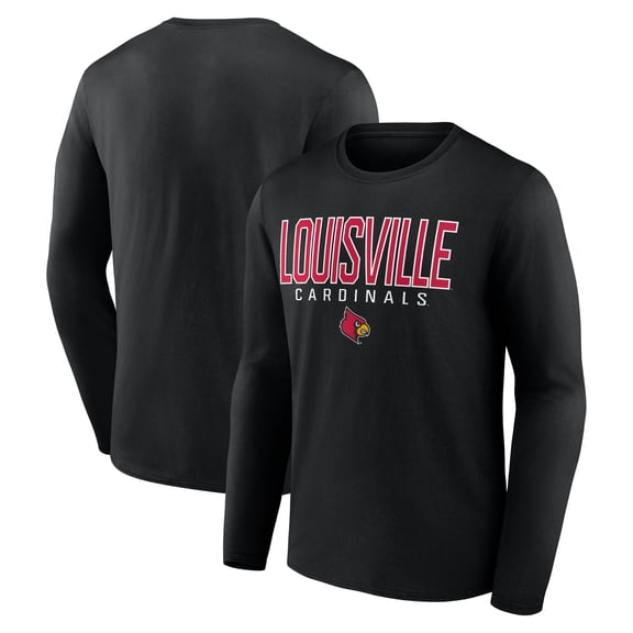 NCAA Louisville Cardinals Men's Cotton Black Long Sleeve T-Shirt