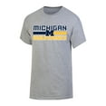 thumbnail image 1 of NCAA MICHIGAN Mens Grey Color Cotton SS TEE Blocked Color OPP, 1 of 2