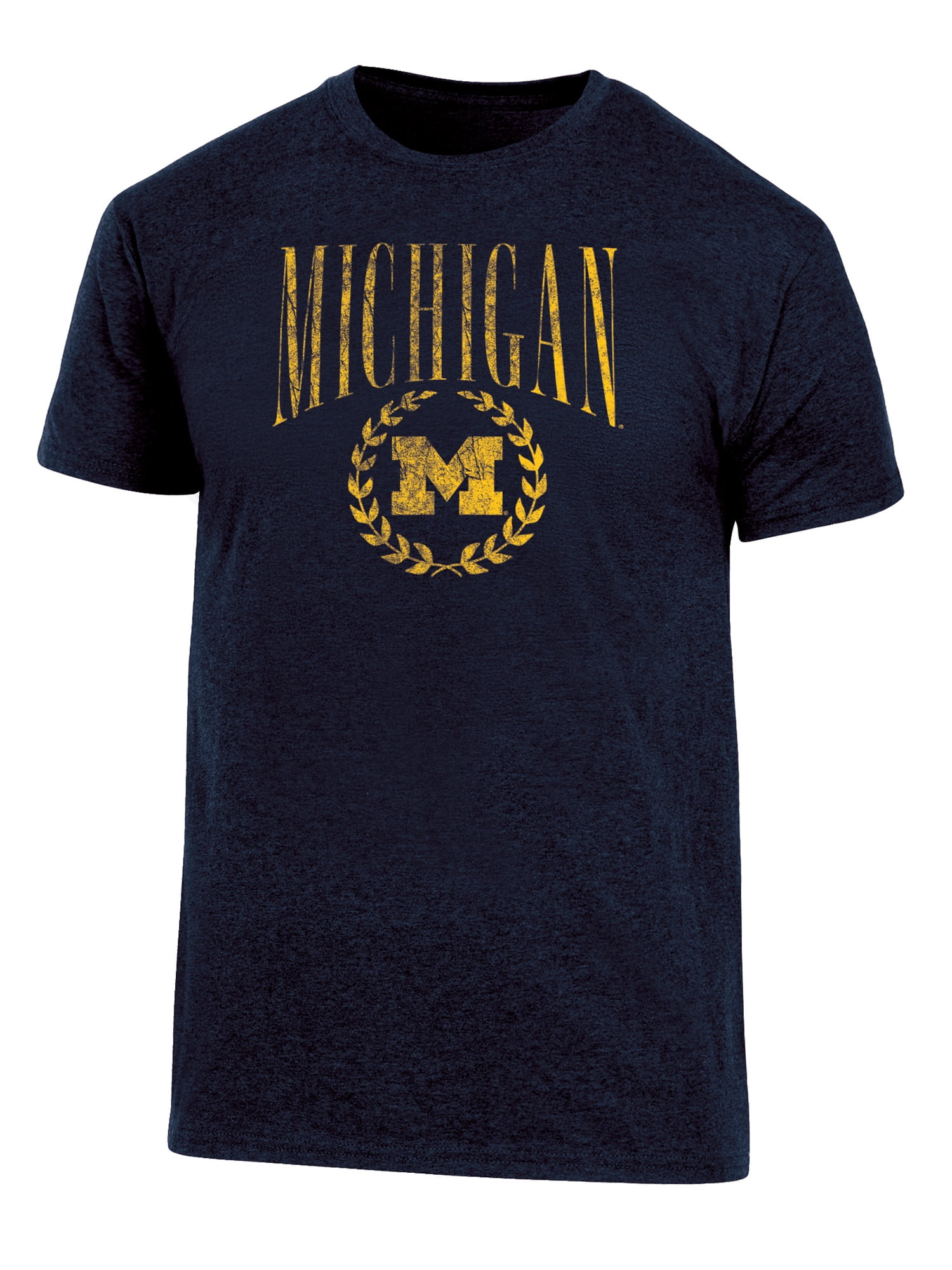 NCAA Men's Michigan Wolverines Triblend Laurel Logo Tee