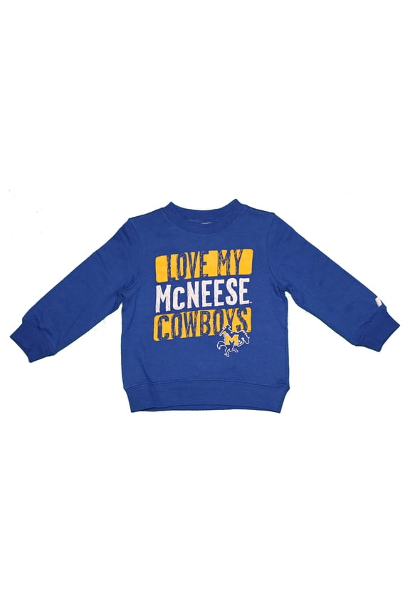 NCAA MSU McNeese State University Love My Cowboy Toddlers' Crew Neck Fleece (4T)