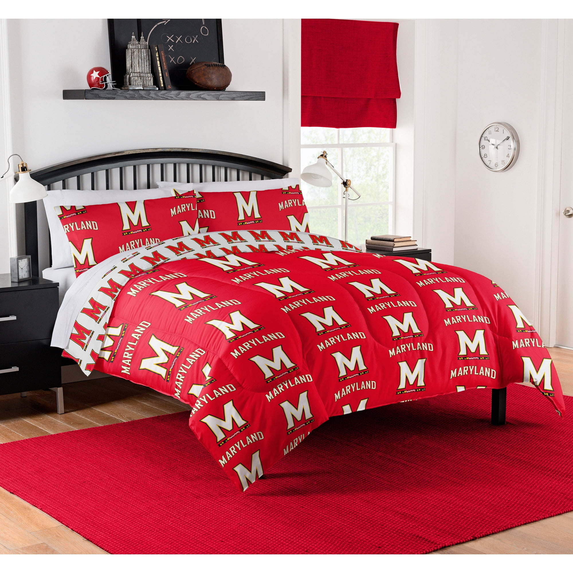 NCAA Maryland Terrapins Bed in Bag Set, Queen Size, Team Colors, 100% Polyester, 5 Piece Set